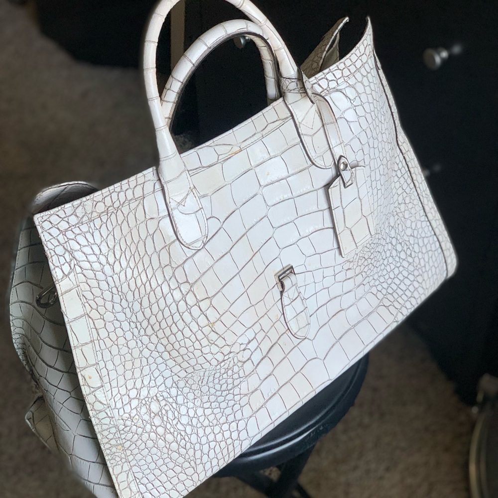 XL Italian Leather Handbag with strap
